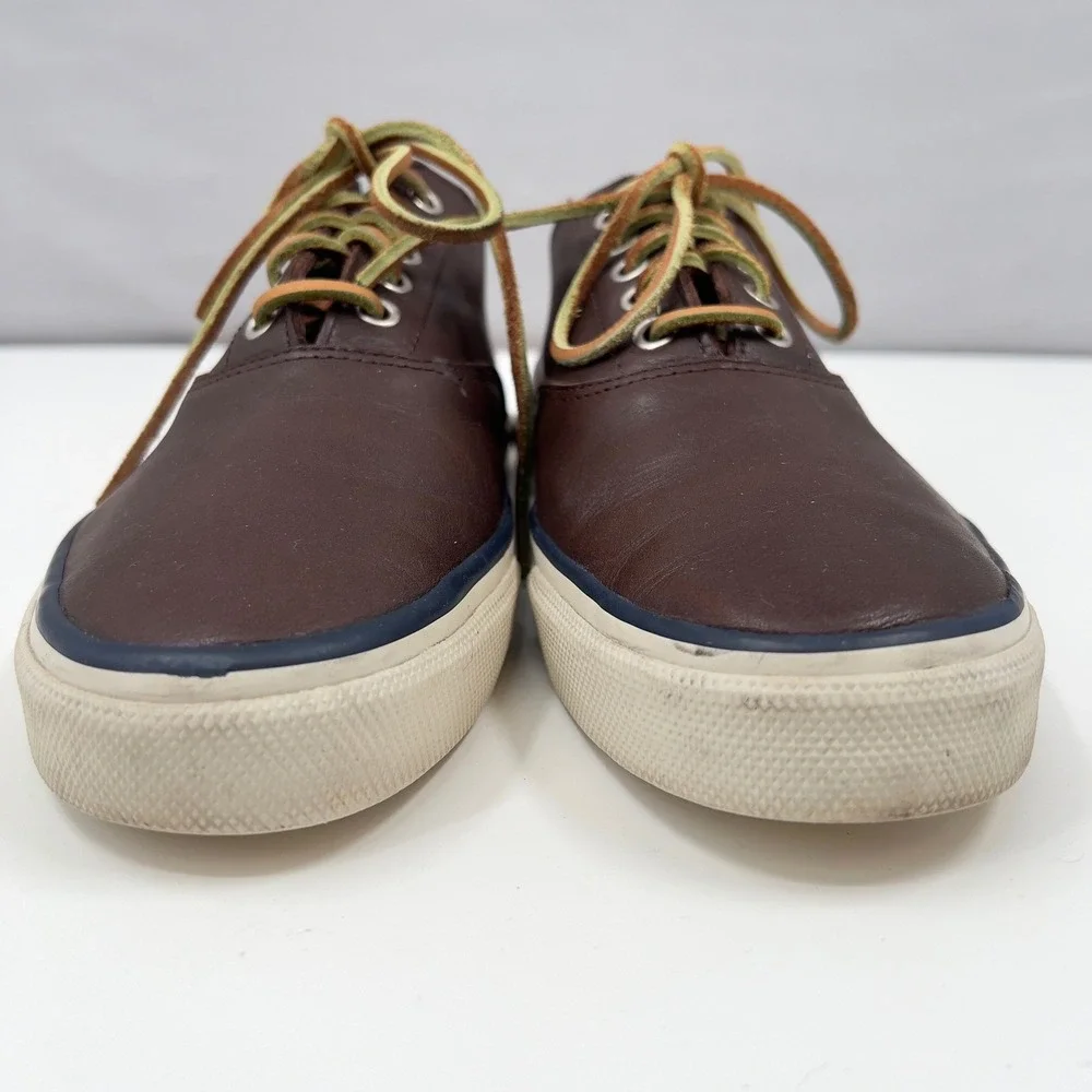 Sperry Mens CVO Deck Shoe Brown Leather Low Top Sneaker Preppy Nautical 9.5 M